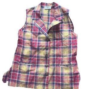 Carolina Bay Plaid Button Down Shirt Vintage